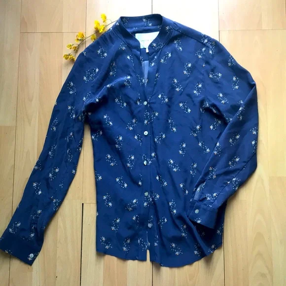 Amour Vert Silk Kaya Long Sleeve Blouse - Picture 3 of 8